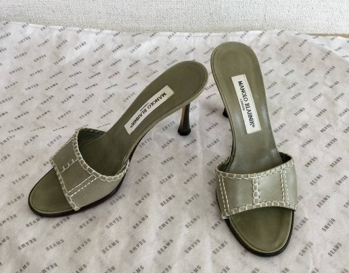 マノロブラニク MANOLO BLAHNIK ミュール サンダル ピンヒール 361/2 