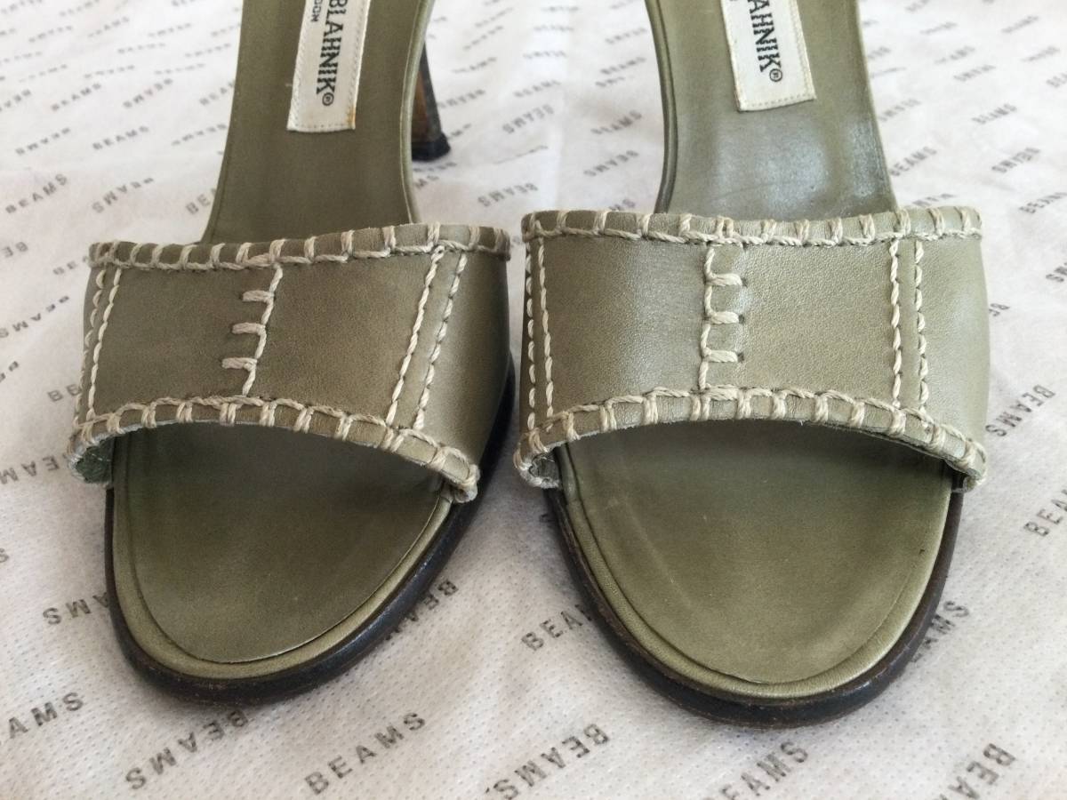 マノロブラニク MANOLO BLAHNIK ミュール サンダル ピンヒール 361/2 