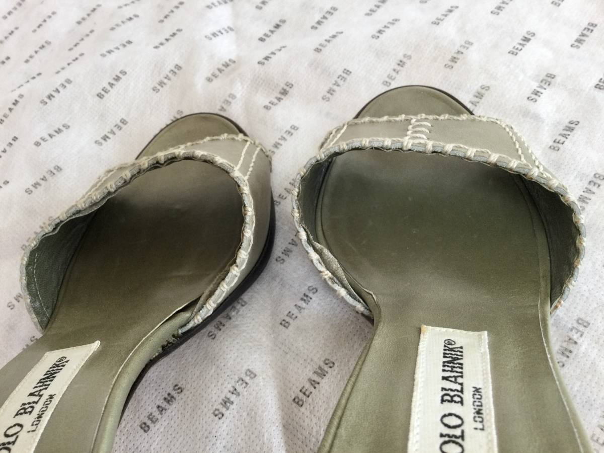 マノロブラニク MANOLO BLAHNIK ミュール サンダル ピンヒール 361/2 
