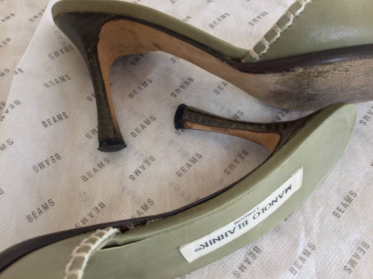 マノロブラニク MANOLO BLAHNIK ミュール サンダル ピンヒール 361/2 