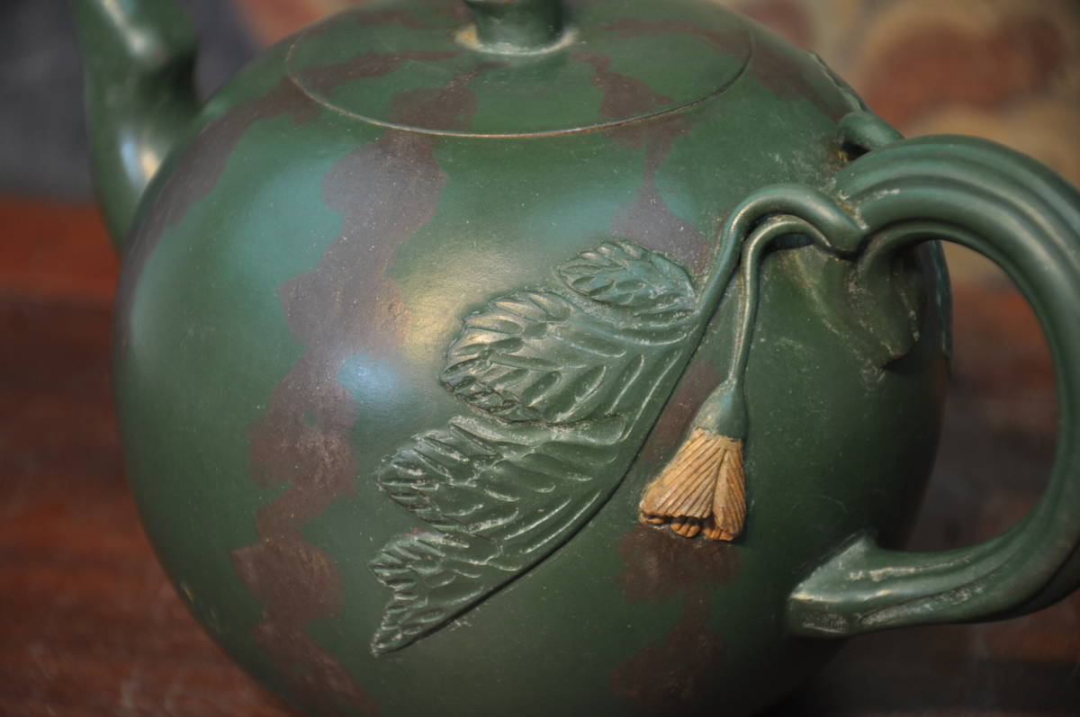 紫砂 急須 中国宜興 煎茶道具 茶器 中国美術 茶道具 西瓜形 高建芳 4客