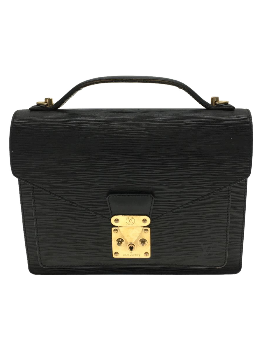 LOUIS VUITTON◆モンソー_エピ/ハンドバッグ/レザー/BLK/ショルダー欠品/M52122/SR0948/ LOUIS VUITTON モンソー Louis 割引クーポン購入 ブラック