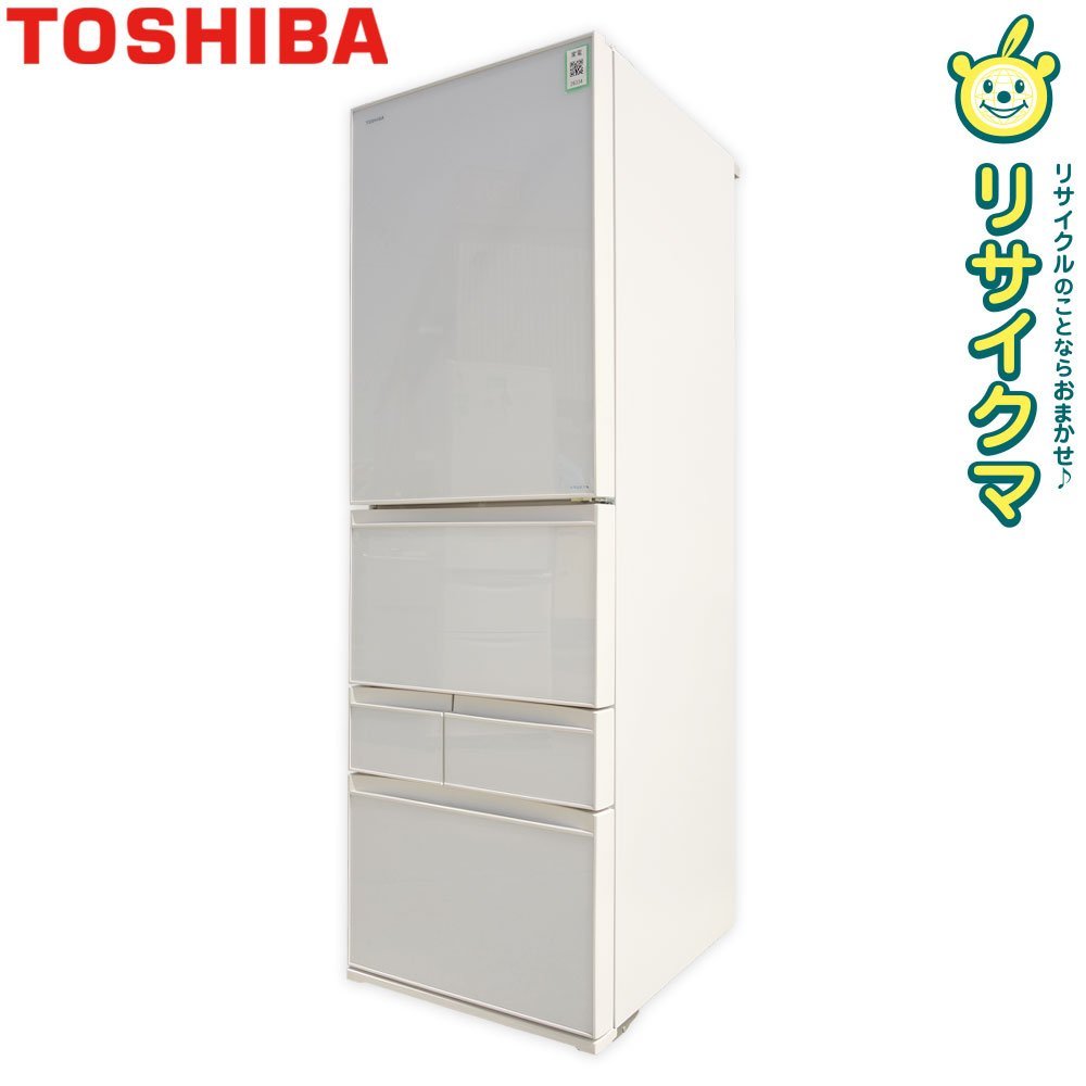 安い，定番人気】 【中古】K▽東芝 冷蔵庫 426L 2014年 5ドア ガラス 