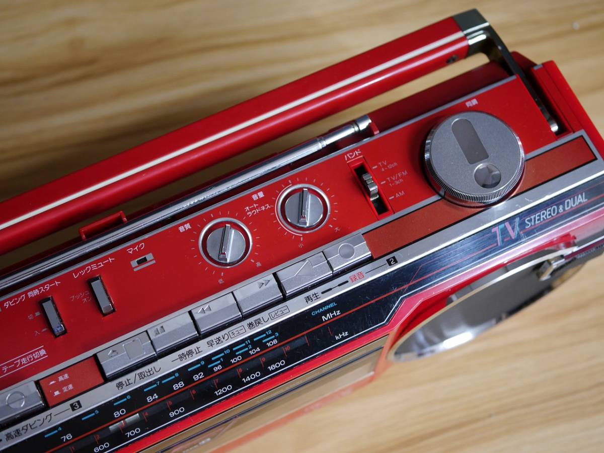 SANYO おしゃれなテレコMR-WU4D ダブルカセットレコーダー レッド