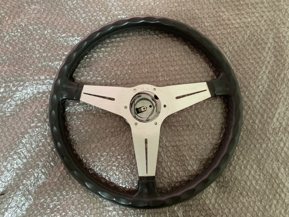 【美品】ナルディ 38φ クラシック レザー ステアリング 本体 FET 37 大径 ナルディ NARDI クラシック 38φ レザーステアリング シルバー