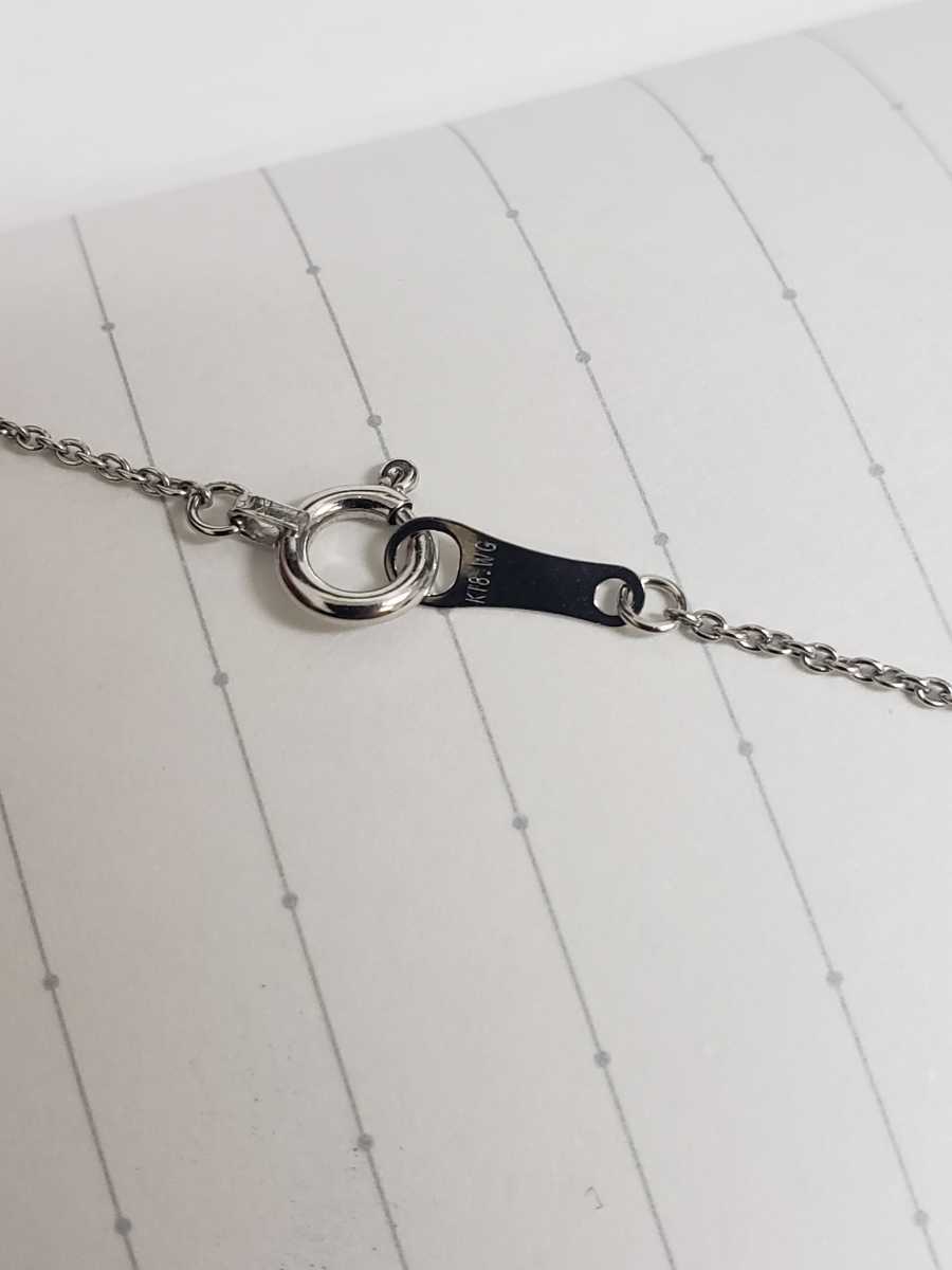 ダイア ネックレス K18WG クロス 十字架 約40cm ダイヤモンド 0，08ct