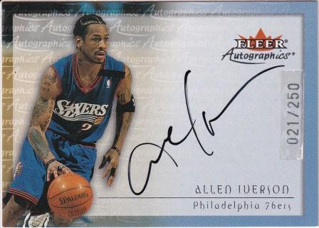 00/01 Fleer ☆Allen Iverson/76ers☆250枚限定 Autographics Silver