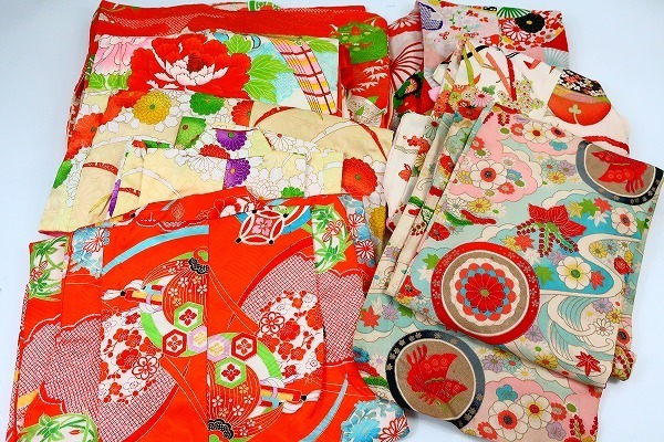 七五三 着物 お宮参り お祝い着 3歳 セット 中古品 正絹 アンティーク