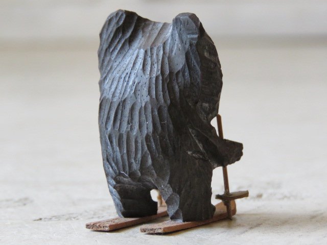 ビンテージ　木彫り　熊　ダークブラウン　ガラス目　作家　アンティーク ビンテージ 木彫り 熊 ダークブラウン ガラス目 作家 アンティーク