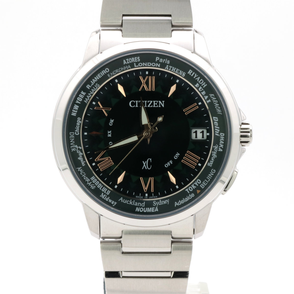 1143 シチズン クロスシー エコドライブ電波 森 限定モデルメンズ 腕時計 Cb10 54w Citizen Xc グリーン クロスシー 売買されたオークション情報 Yahooの商品情報をアーカイブ公開 オークファン Aucfan Com