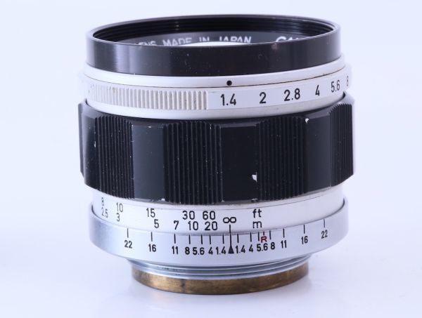 良品 Canon 50mm F/1.4 ライカL39レンズ、純正フード、フィルター付 50mm CANON F1.4 Antiquary(アンティクアリィ) f1.5 ライカスクリューマウント