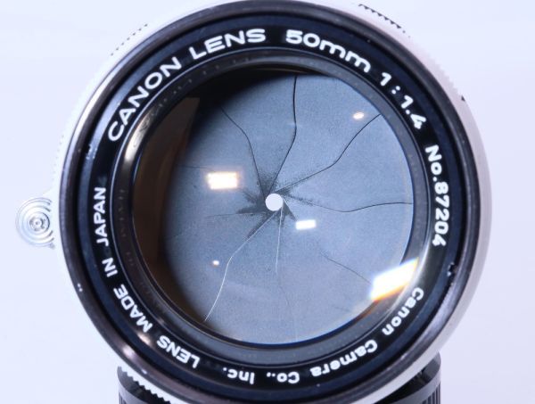良品 Canon 50mm F/1.4 ライカL39レンズ、純正フード、フィルター付 50mm CANON F1.4 Antiquary(アンティクアリィ) f1.5 ライカスクリューマウント