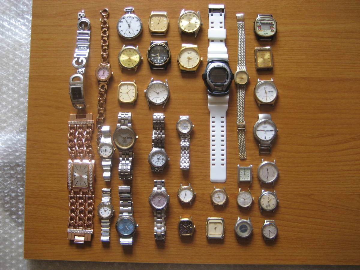 完全ジャンク腕時計 34個まとめ売り SEIKO CITIZEN CASIO ALBA