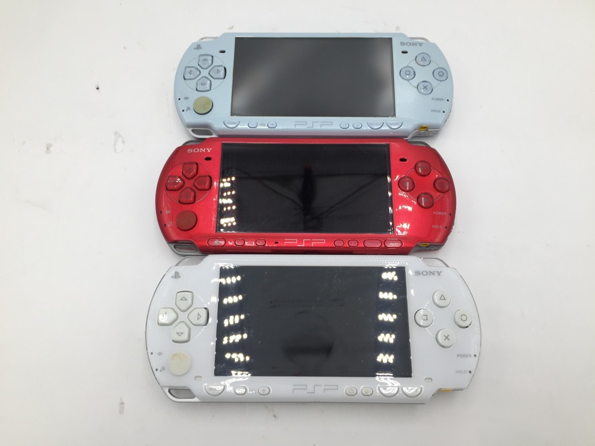 ♪△【SONY ソニー】PSP PlaystationPortable 3台セット PSP-3000他 
