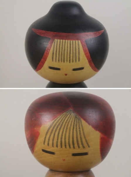 渡辺正雄】創作こけし2点セット（寒椿山）（寒椿A）伝統工芸 日本人形