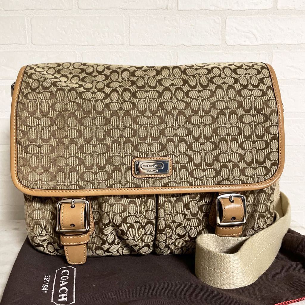 2636☆ COACH コーチ ショルダーバッグ 斜めがけ シグネチャー 