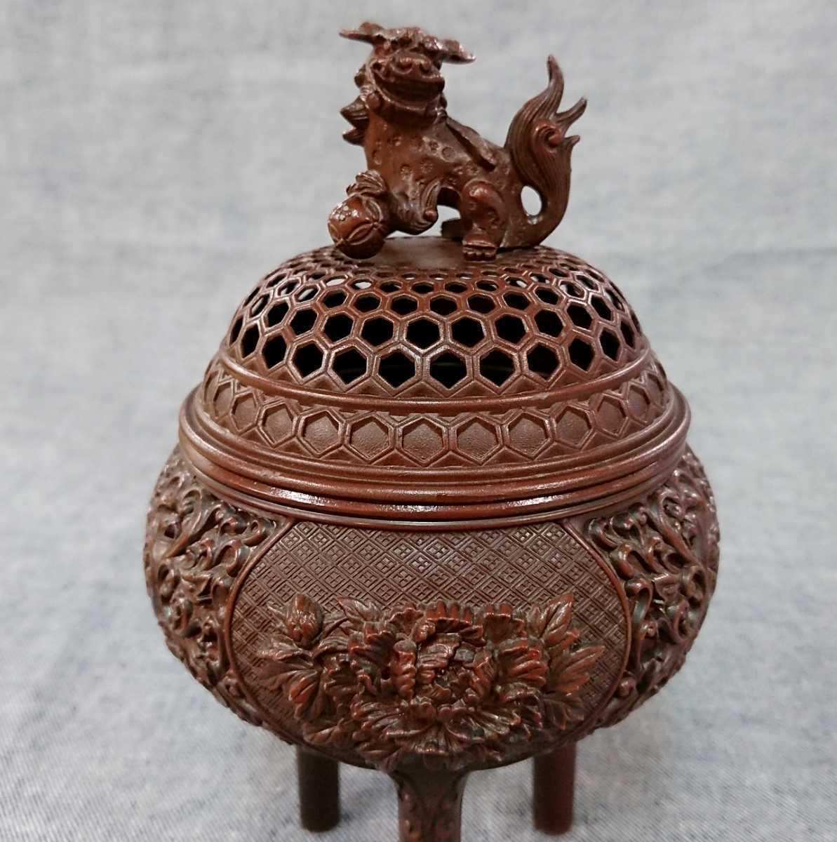 ダックのネコ香炉 茶道具 香道具 工芸品 美術品 置物 工芸品 ダックの