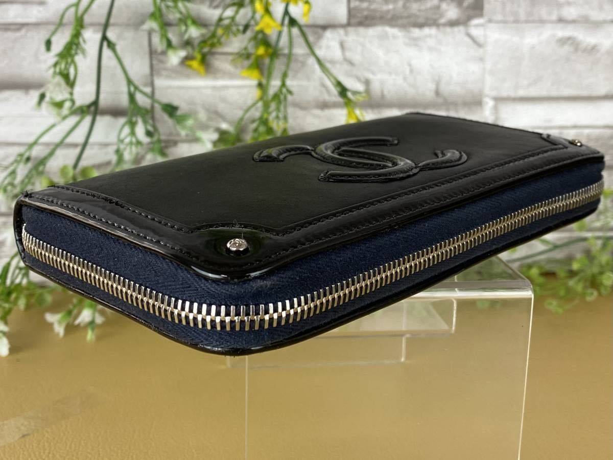 a150 シャネル 1円☆美品☆ ココマーク ラウンドファスナー長財布 