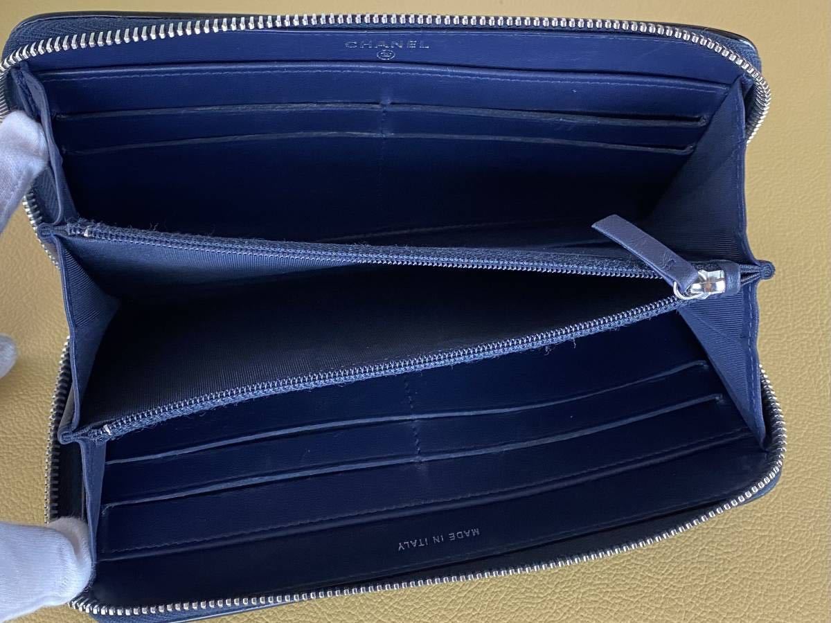a150 シャネル 1円☆美品☆ ココマーク ラウンドファスナー長財布 