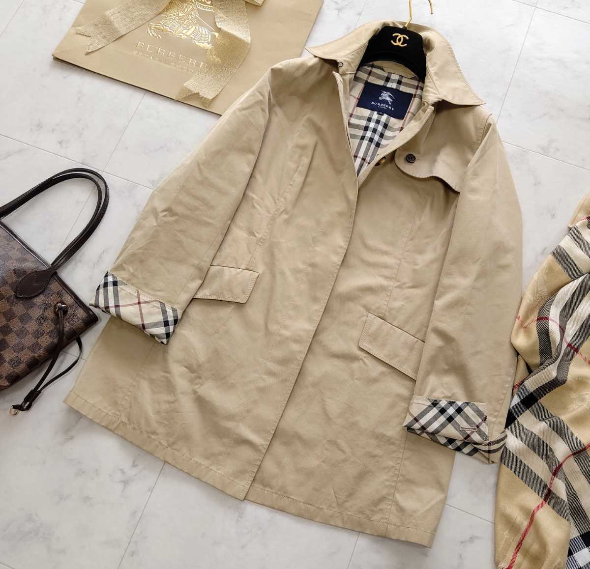大きいサイズ 良品 BURBERRY バーバリーロンドン ステンカラーコート