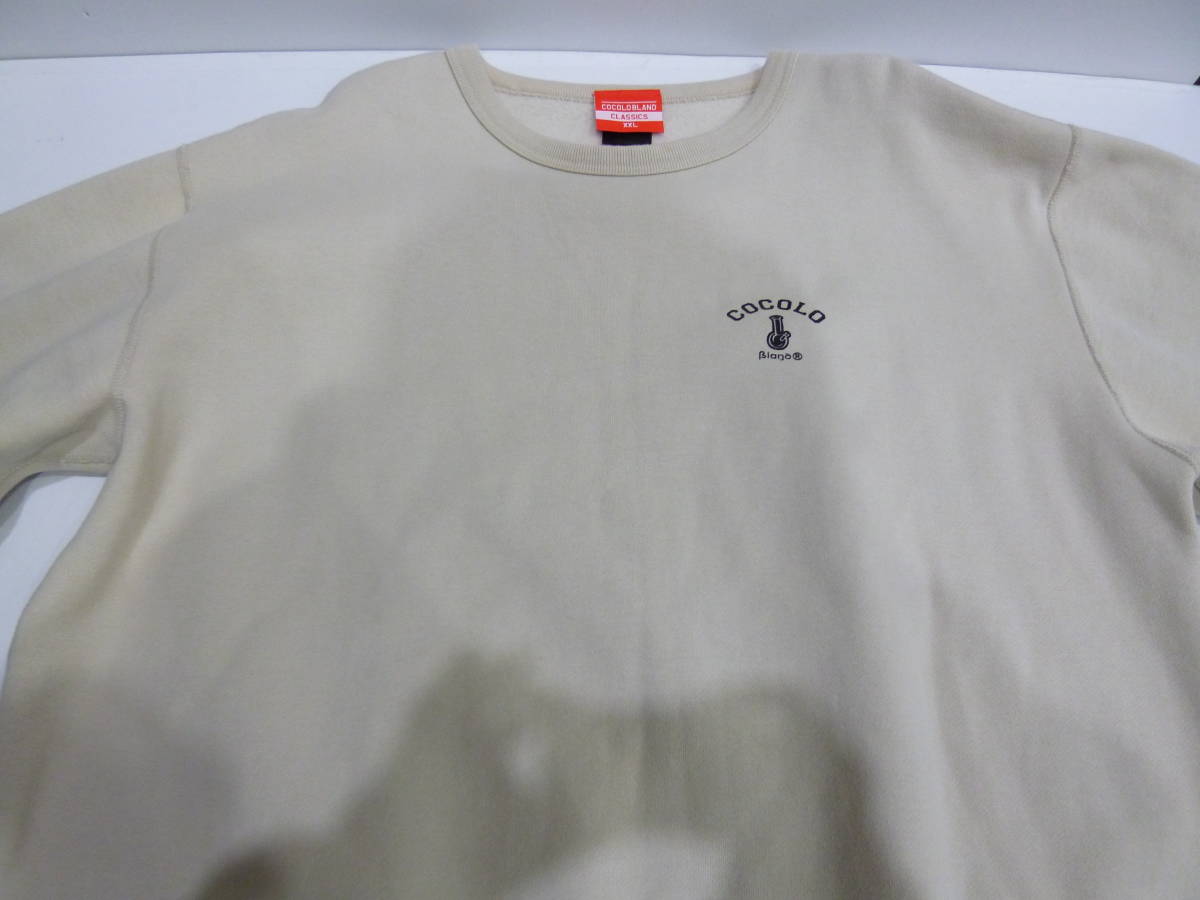 MH74-214) 中古 COCOLO BLAND BACK BONG L/S TEE SAND BEIGE XXLサイズ 