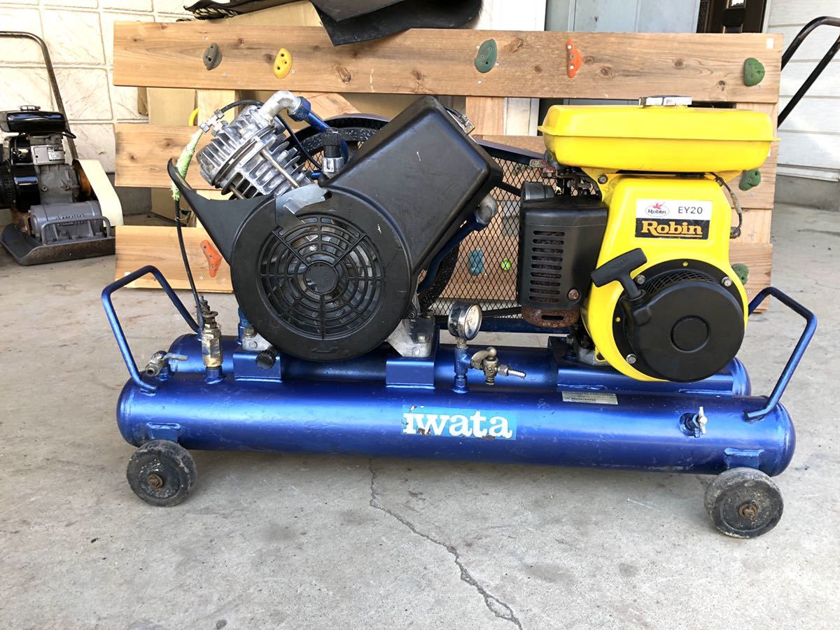 IWATA イワタ 7Kgf/c㎡ 5馬力 エンジンコンプレッサ CS-265P 引き取り 