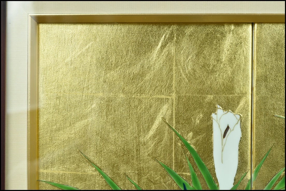 琥山窯 有田焼 額装 陶板画 金箔 壁飾り - 陶額 Yahoo!オークション