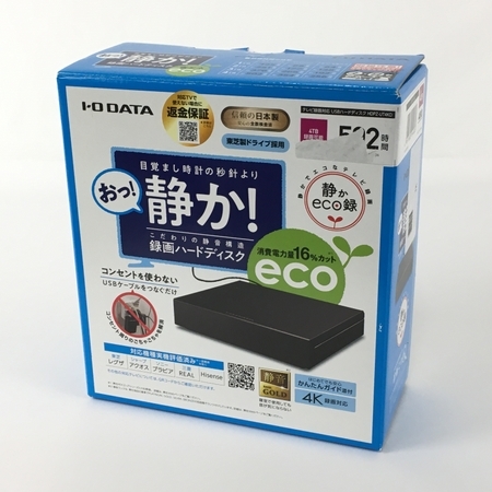 IO DATA HDPZ-UT4KD テレビ録画用USBハードディスク「静かeco録」 中古 