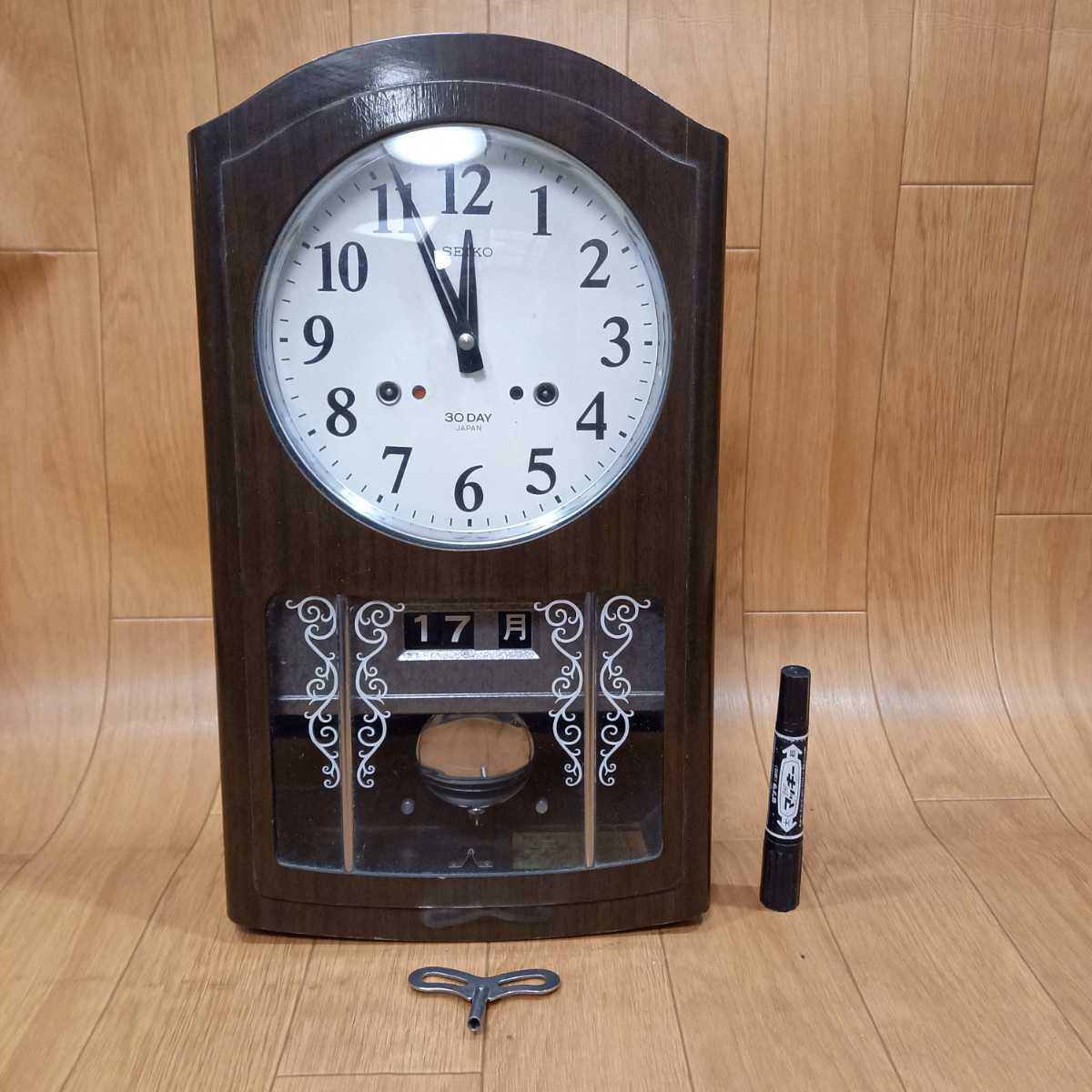 SEIKO ゼンマイ式振り子時計 21日巻 昭和30年代 SEIKO ゼンマイ式