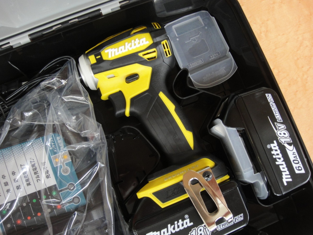NY180V 新品 マキタ TD172DGXFY イエロー 黄 充電式インパクトドライバ 18V 6.0Ah 本体 純正バッテリー×2個 急速充電器 ケース付 マキタ 18V TD172 ヨドバシ.com 充電式インパクトドライバ（イエロー 6.0Ah