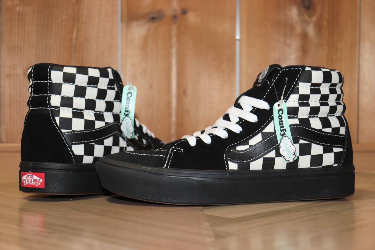 即決【新品】 USA企画 VANS ☆ COMFYCUSH SK8-HI チェッカー × ゼブラ 
