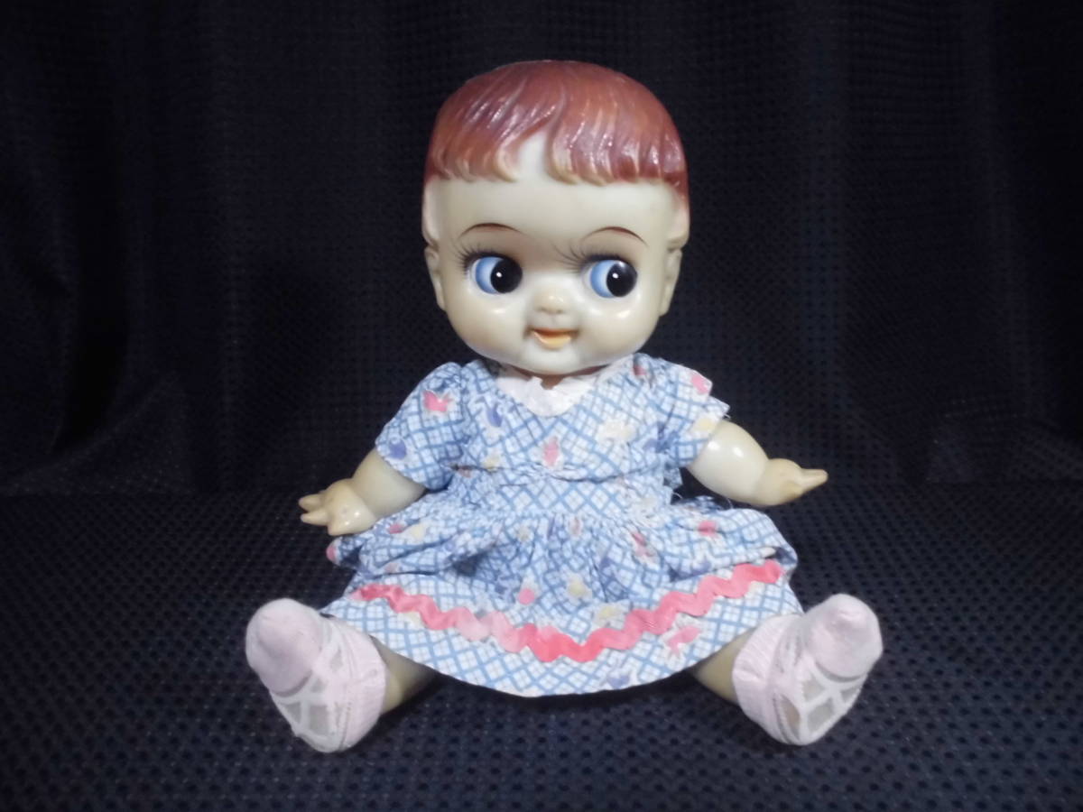 昭和レトロ デコちゃん ソフビ人形 34cm 当時物 検）キューピー人形 