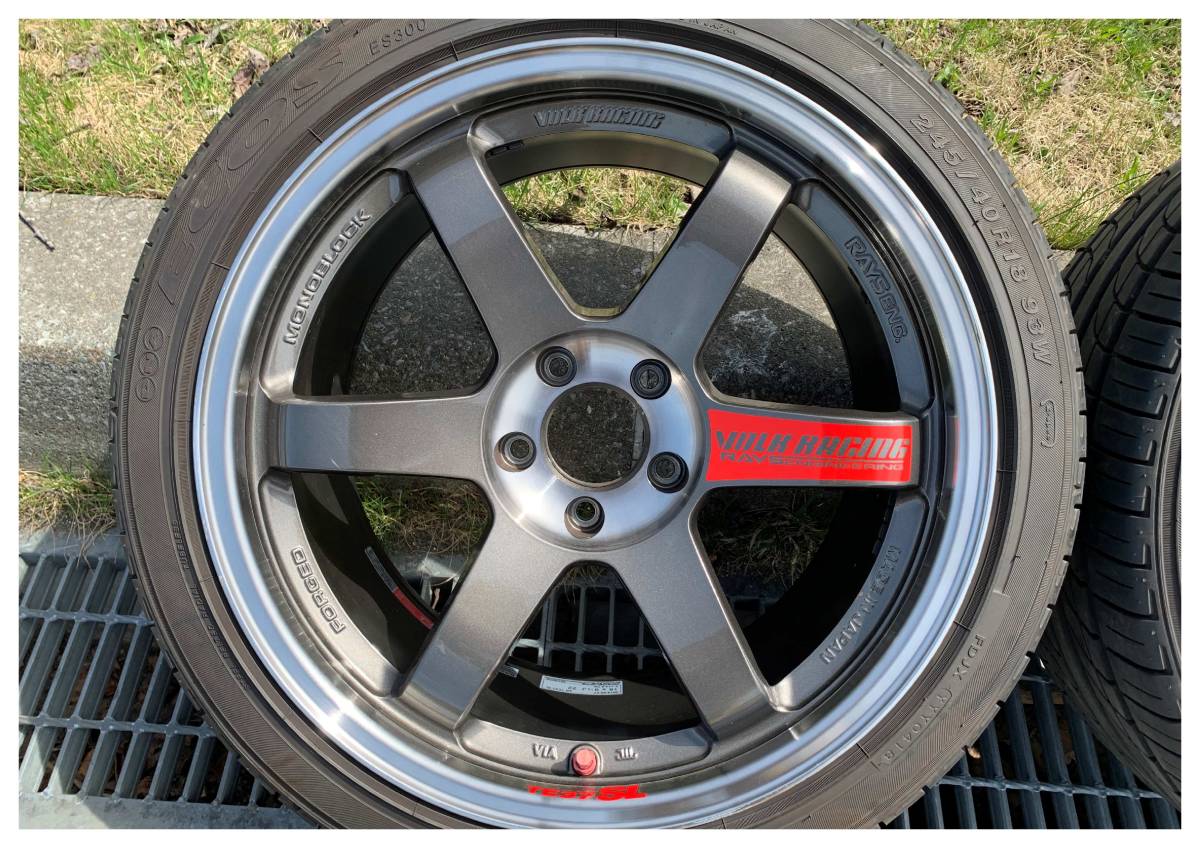 RAYS】TE37SL 9.5J +22 5H-114.3 18インチ 中古 4本セット(ラジアル 