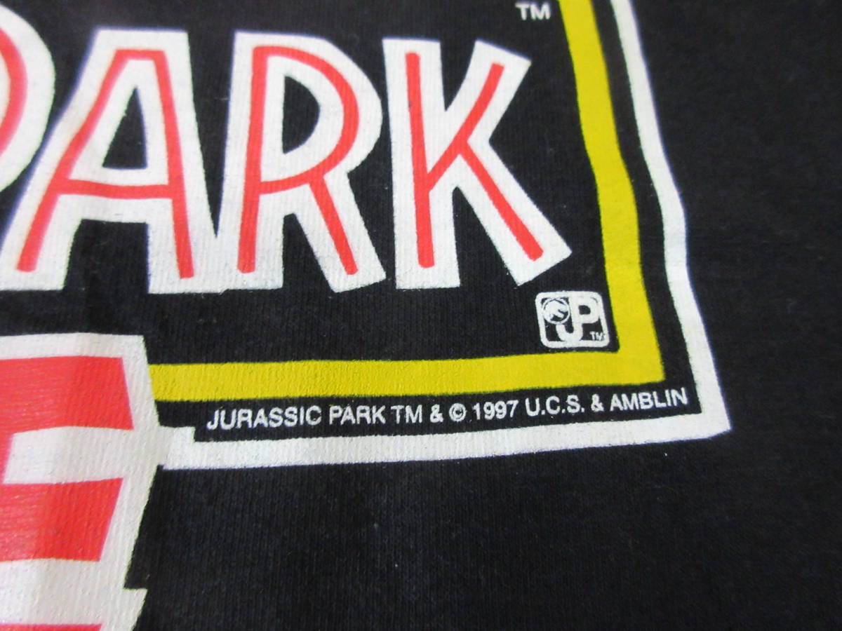 90s ジュラシックパーク Tシャツ M 黒 USA製 シングルステッチ 