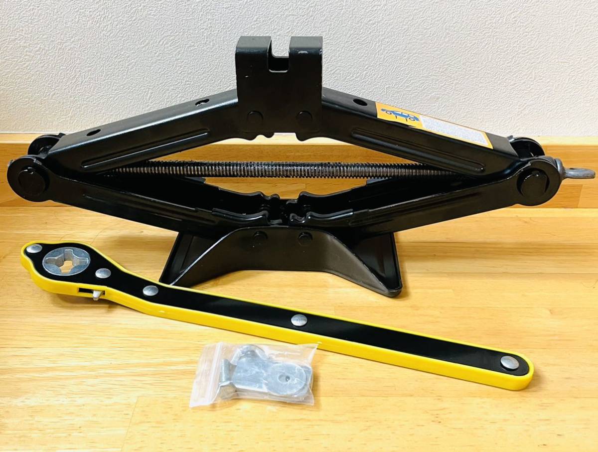 パンタジャッキ ジャッキ 2t タイヤ交換 ラチェット式 | ハンドル付き ラチェット : パンタジャッキ用 車用ジャッキ 2パック金属シザージャックレンチ車ジャッキラチェット 工具 車載 整備 パンタグラフジャッキの通販