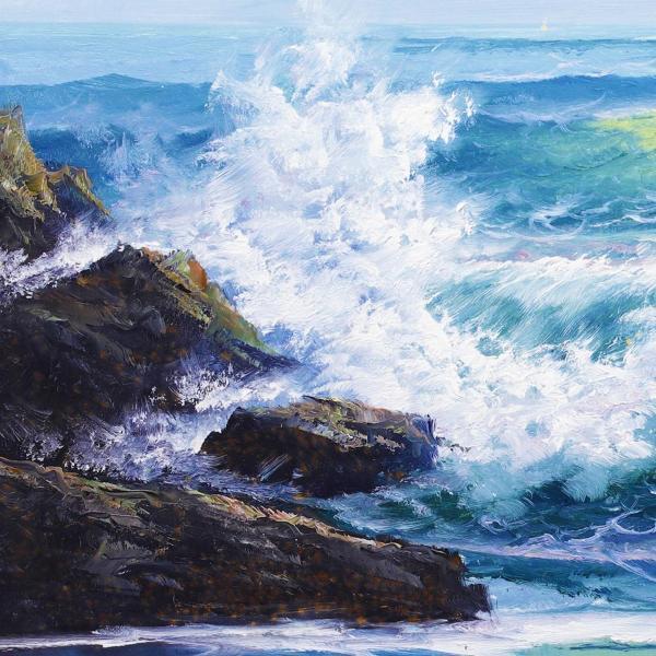 【真作】【WISH】マリオ・グラナドス「早朝の海」油彩 25号 大作 ◆海美景 　　〇1947-スペイン海景画家 アメリカほかコレクター #22043075_5