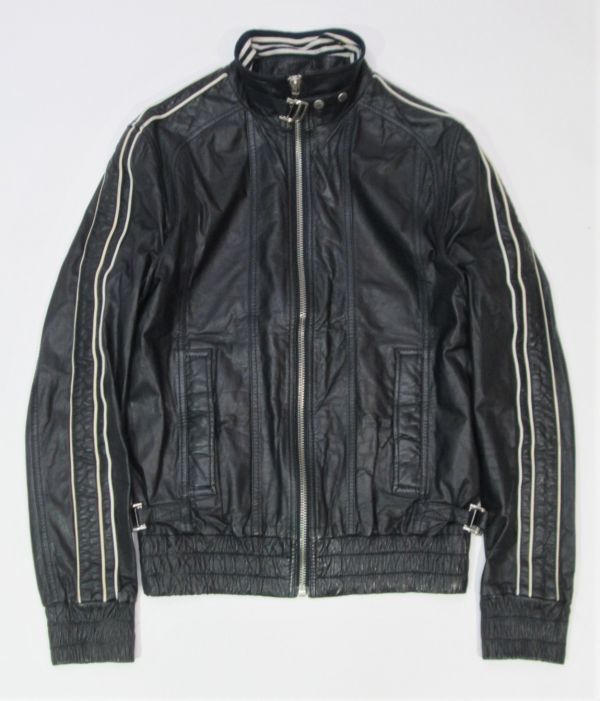 国内正規 RB0370 TELLY レザーブルゾン ドルチェ＆ガッバーナ D&G 国内正規 D＆G RB0370 TELLY 袖ライン レザーブルゾン ドルチェ
