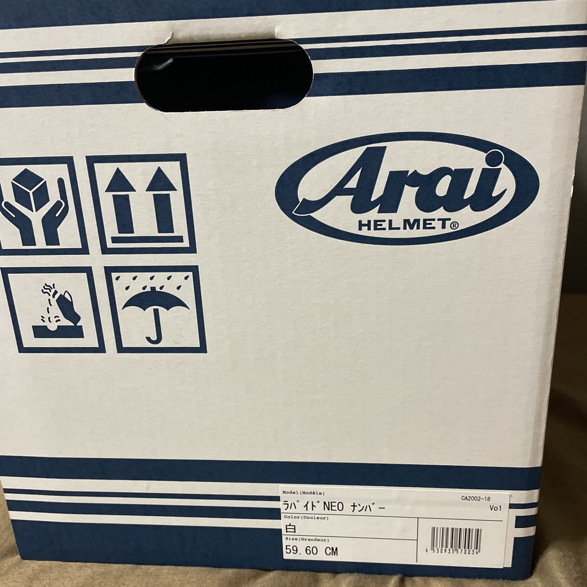 アライ ラパイドネオ ナンバー 白 Lサイズ 59.60cm 新品未使用品 ARAI 