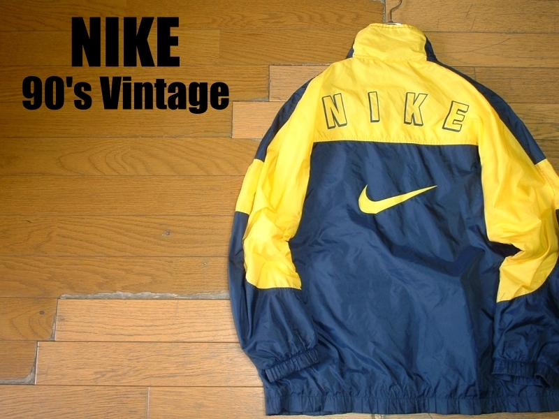 90sビンテージNIKEビッグロゴスウッシュナイロンジャケットSブルゾン 