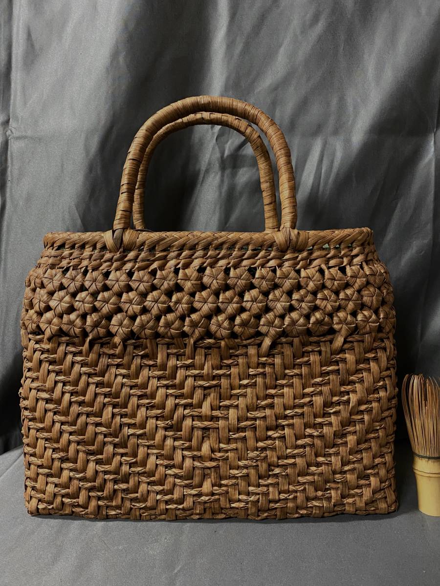 国産 最新作 最高級品 匠の技 六角花縄状三つ編み手編み 山葡萄カゴ  