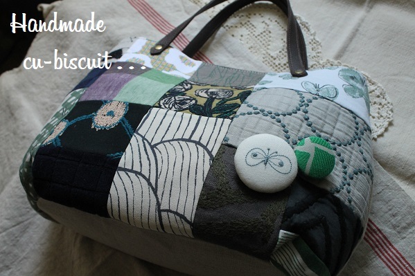 ハンドメイド＋ミナペルホネン＋パッチワーク＋リネン＋トート＋バッグ  