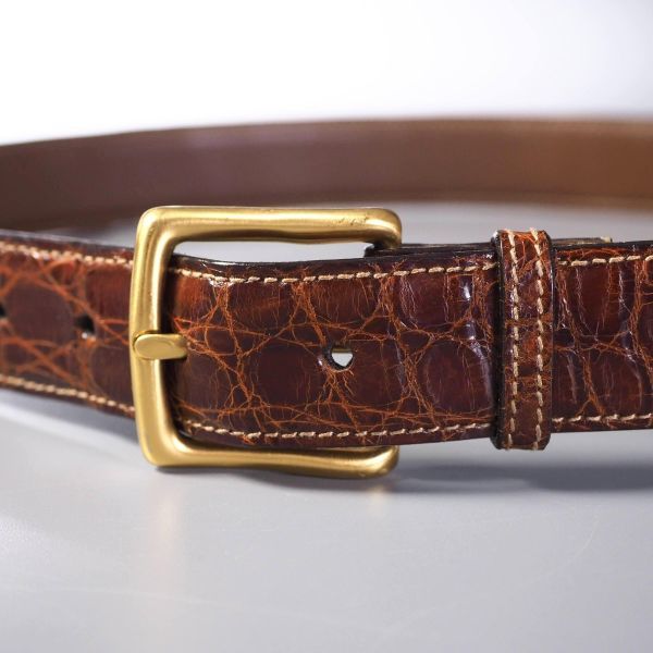 GK5459：イタリア製*GUCCI/グッチ*メンズ*クロコダイルレザーベルト*本