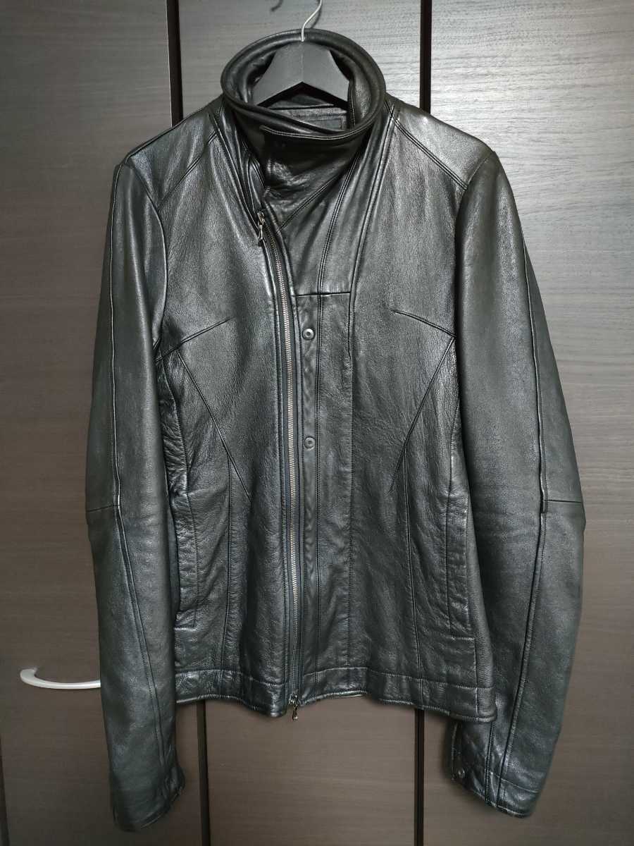 【購入価格：約15万円】JULIUS　ユリウス　レザージャケット ラムレザー 羊革 シングルライダース レザーライダース ライダース 革ジャン ユリウス JULIUS レザージャケット 08秋冬モデル 年末大幅値下げ ラムレザージャケット
