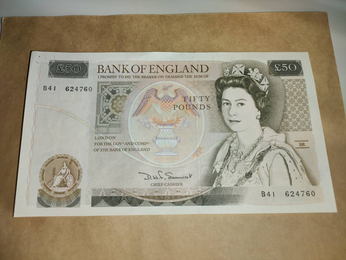 送料無料】イギリス 英国 旧紙幣 50ポンド 1枚(雑貨)｜売買された 