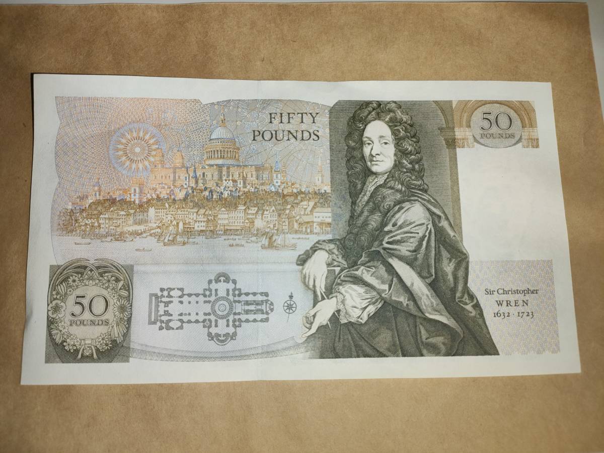送料無料】イギリス 英国 旧紙幣 50ポンド 1枚(雑貨)｜売買された 