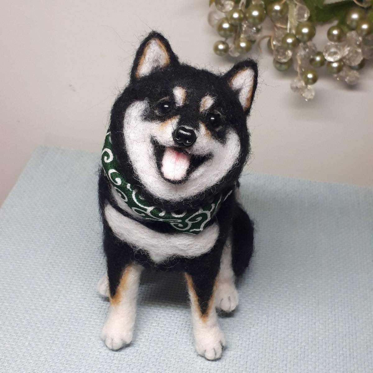 柴犬 黒柴 羊毛フェルト ハンドメイド No.108