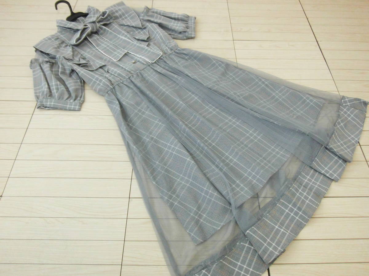 Ingni イング 配色フリルボウタイワンピース グレーチェック 同梱可能 ワンピース 売買されたオークション情報 Yahooの商品情報をアーカイブ公開 オークファン Aucfan Com