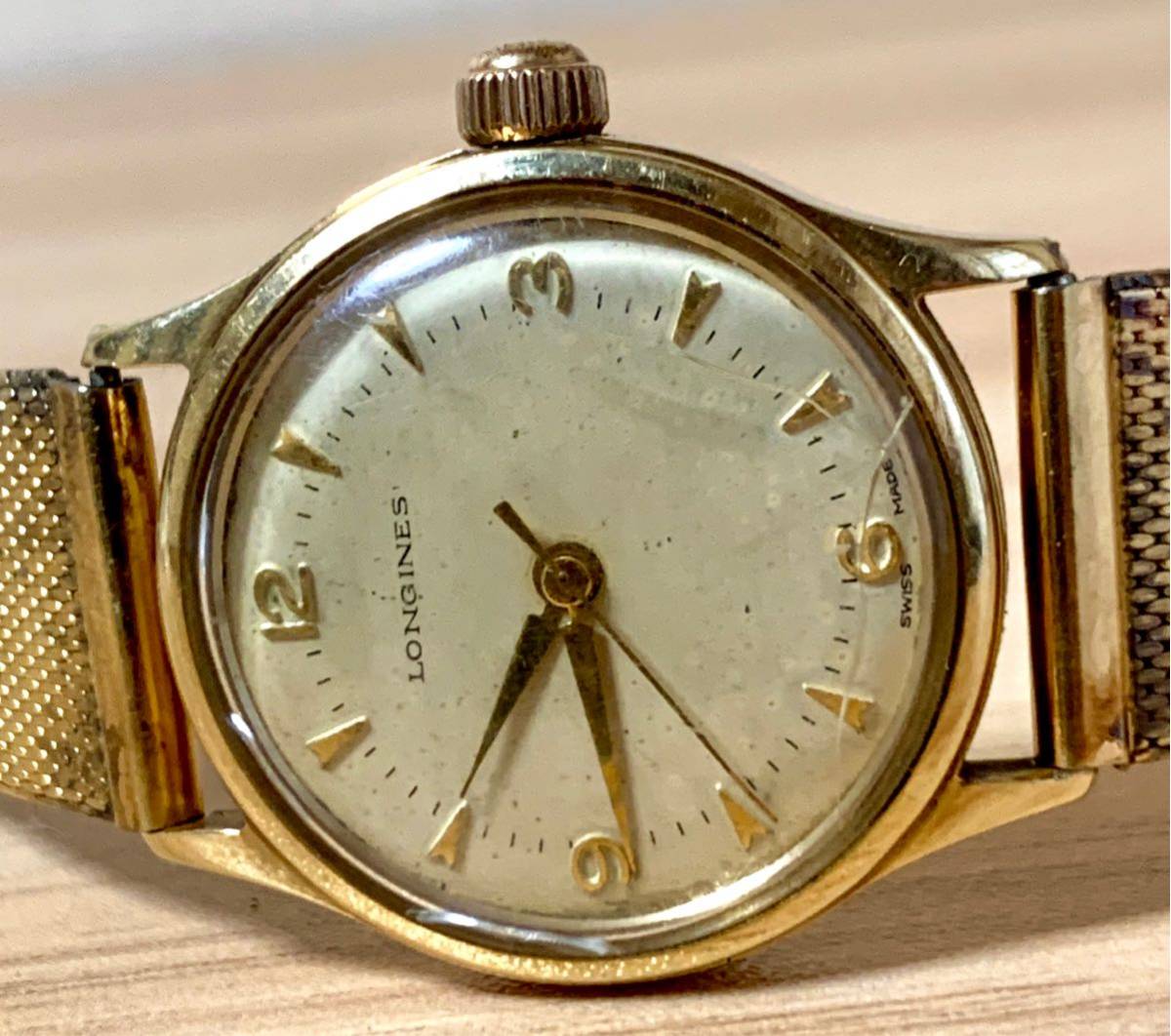 1円〜H LONGINES ロンジン アンティーク シルバー文字盤 アラビア数字 