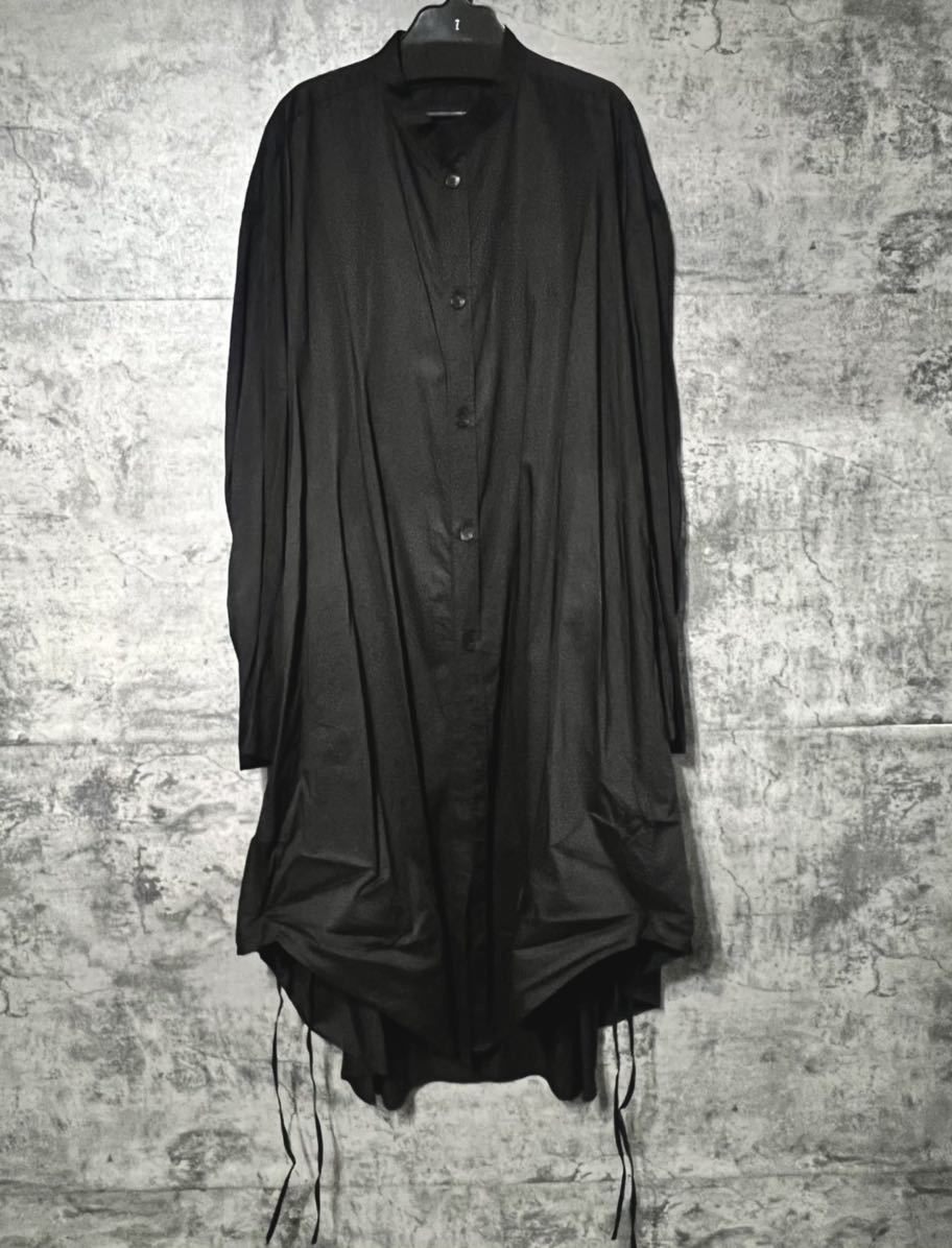 希少 20SS 定価46200円 JULIUS ユリウス オーバー ロング シャツ 黒 2