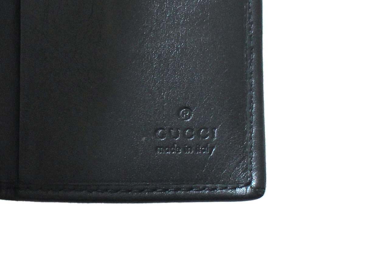 5975 GUCCI グッチ シェリーライン 6連 キーケース レザー ブラック 黒